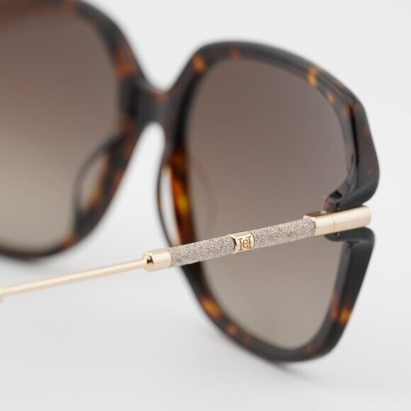 Carolina Herrera HER 0132/G/S 0086 HA Sunglasses Havana/Gold Square Frame main image 7